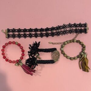 Ettika Black and Pink Women's Jewelry Set